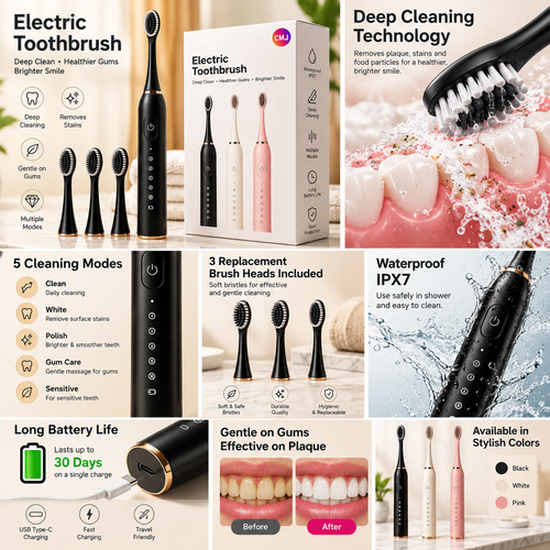 Sonic Electric Toothbrush Set