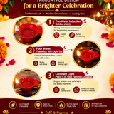 Water Sensor Diya Electric LED Diyas (Pack of 12)