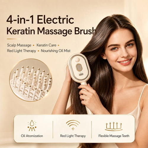 YOUANDME™ 4-in-1 Electric Hair Straightener Massage Keratin Brush