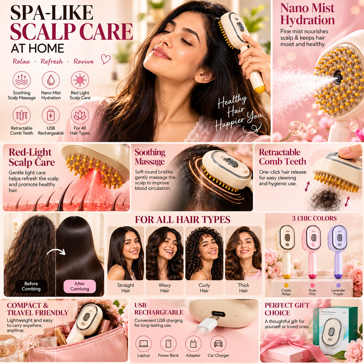 Electric Scalp Massage Comb